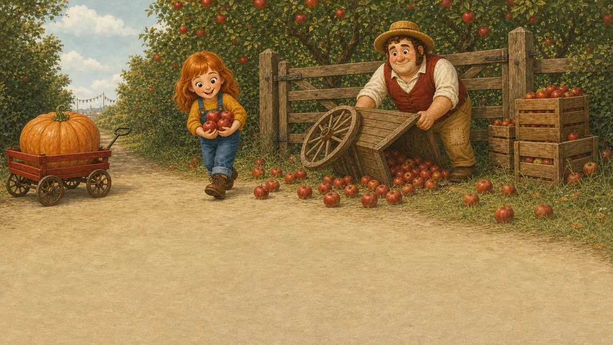 A page painted in the gouache storybook style